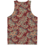 Brick Floral Bohemian Pattern Print Men's Tank Top