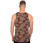 Brick Floral Bohemian Pattern Print Men's Tank Top