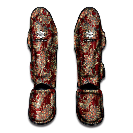 Brick Floral Bohemian Pattern Print Muay Thai Shin Guard