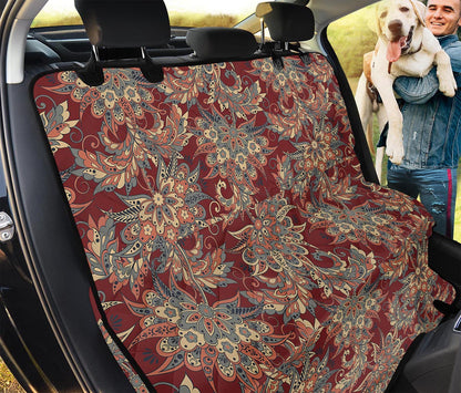 Brick Floral Bohemian Pattern Print Pet Car Back Seat Cover