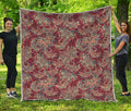 Brick Floral Bohemian Pattern Print Quilt