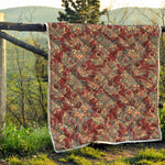 Brick Floral Bohemian Pattern Print Quilt