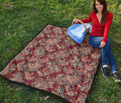 Brick Floral Bohemian Pattern Print Quilt