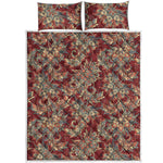 Brick Floral Bohemian Pattern Print Quilt Bed Set