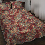 Brick Floral Bohemian Pattern Print Quilt Bed Set