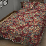 Brick Floral Bohemian Pattern Print Quilt Bed Set