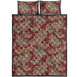 Brick Floral Bohemian Pattern Print Quilt Bed Set