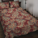 Brick Floral Bohemian Pattern Print Quilt Bed Set