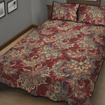 Brick Floral Bohemian Pattern Print Quilt Bed Set