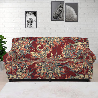 Brick Floral Bohemian Pattern Print Sofa Cover