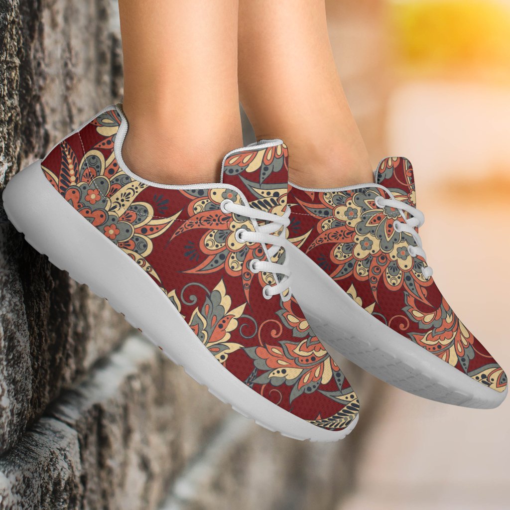 Brick Floral Bohemian Pattern Print Sport Shoes GearFrost