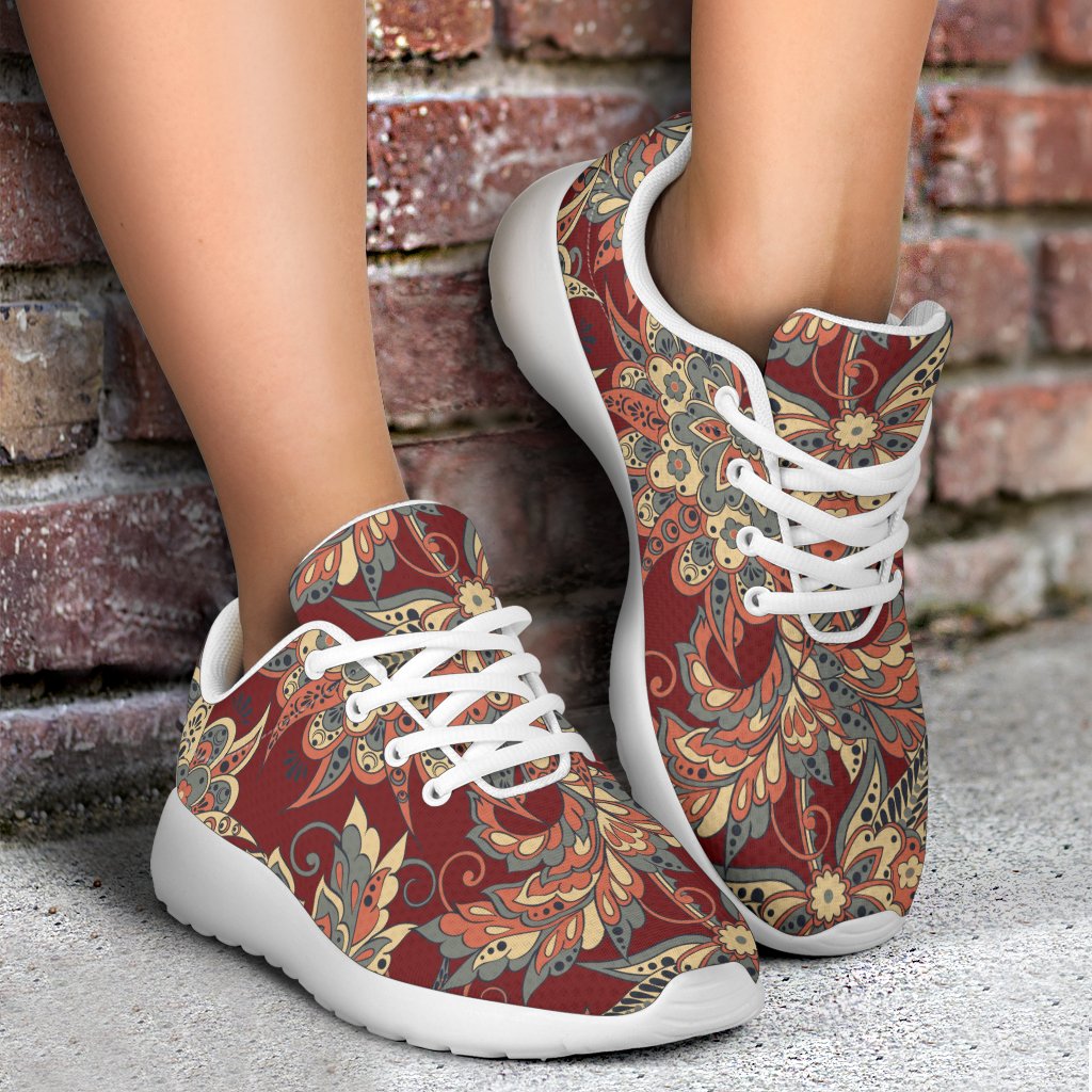 Brick Floral Bohemian Pattern Print Sport Shoes GearFrost