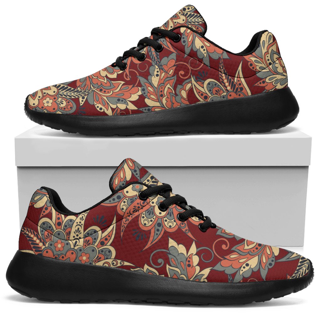 Brick Floral Bohemian Pattern Print Sport Shoes GearFrost