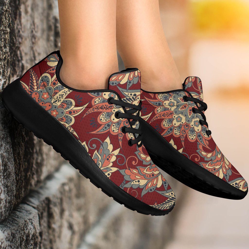 Brick Floral Bohemian Pattern Print Sport Shoes GearFrost