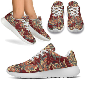 Brick Floral Bohemian Pattern Print Sport Shoes GearFrost