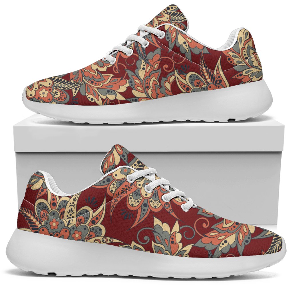 Brick Floral Bohemian Pattern Print Sport Shoes GearFrost