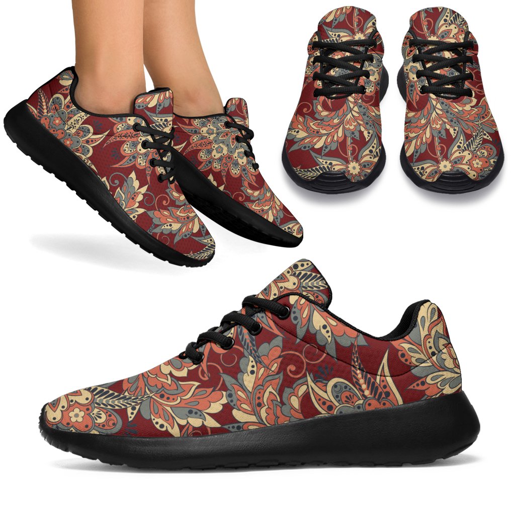 Brick Floral Bohemian Pattern Print Sport Shoes GearFrost