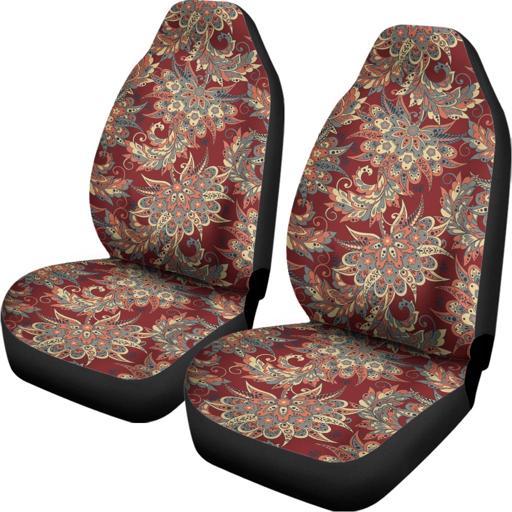 Brick Floral Bohemian Pattern Print Universal Fit Car Seat Covers