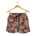 Brick Floral Bohemian Pattern Print Women's Shorts