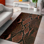 Brick Red Python Snakeskin Print Area Rug