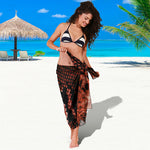 Brick Red Python Snakeskin Print Beach Sarong Wrap