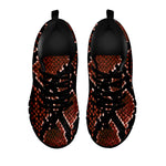 Brick Red Python Snakeskin Print Black Sneakers