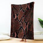 Brick Red Python Snakeskin Print Blanket