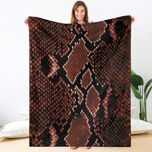 Brick Red Python Snakeskin Print Blanket