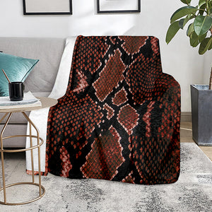 Brick Red Python Snakeskin Print Blanket