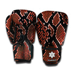 Brick Red Python Snakeskin Print Boxing Gloves