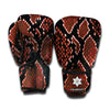 Brick Red Python Snakeskin Print Boxing Gloves