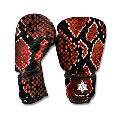 Brick Red Python Snakeskin Print Boxing Gloves