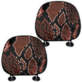 Brick Red Python Snakeskin Print Car Headrest Covers