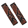 Brick Red Python Snakeskin Print Car Seat Belt Covers