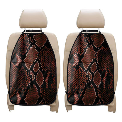 Brick Red Python Snakeskin Print Car Seat Organizers