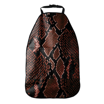 Brick Red Python Snakeskin Print Car Seat Organizers