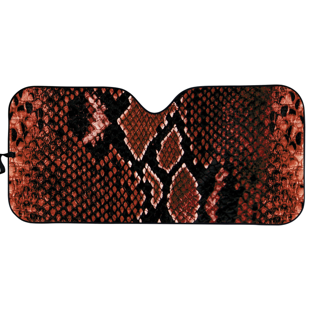 Brick Red Python Snakeskin Print Car Sun Shade