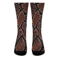 Brick Red Python Snakeskin Print Crew Socks