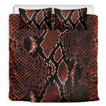 Brick Red Python Snakeskin Print Duvet Cover Bedding Set