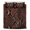 Brick Red Python Snakeskin Print Duvet Cover Bedding Set