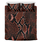 Brick Red Python Snakeskin Print Duvet Cover Bedding Set