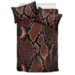 Brick Red Python Snakeskin Print Duvet Cover Bedding Set