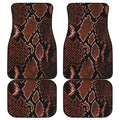Brick Red Python Snakeskin Print Front and Back Car Floor Mats