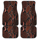 Brick Red Python Snakeskin Print Front and Back Car Floor Mats