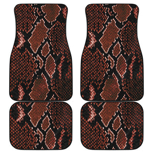 Brick Red Python Snakeskin Print Front and Back Car Floor Mats