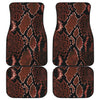 Brick Red Python Snakeskin Print Front and Back Car Floor Mats