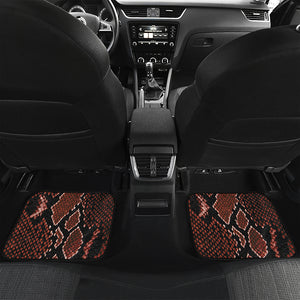 Brick Red Python Snakeskin Print Front and Back Car Floor Mats