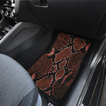 Brick Red Python Snakeskin Print Front and Back Car Floor Mats