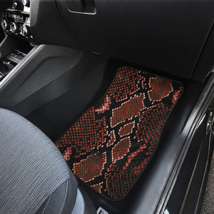 Brick Red Python Snakeskin Print Front and Back Car Floor Mats