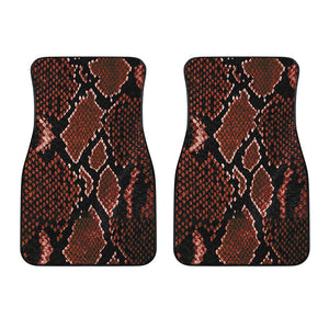 Brick Red Python Snakeskin Print Front Car Floor Mats